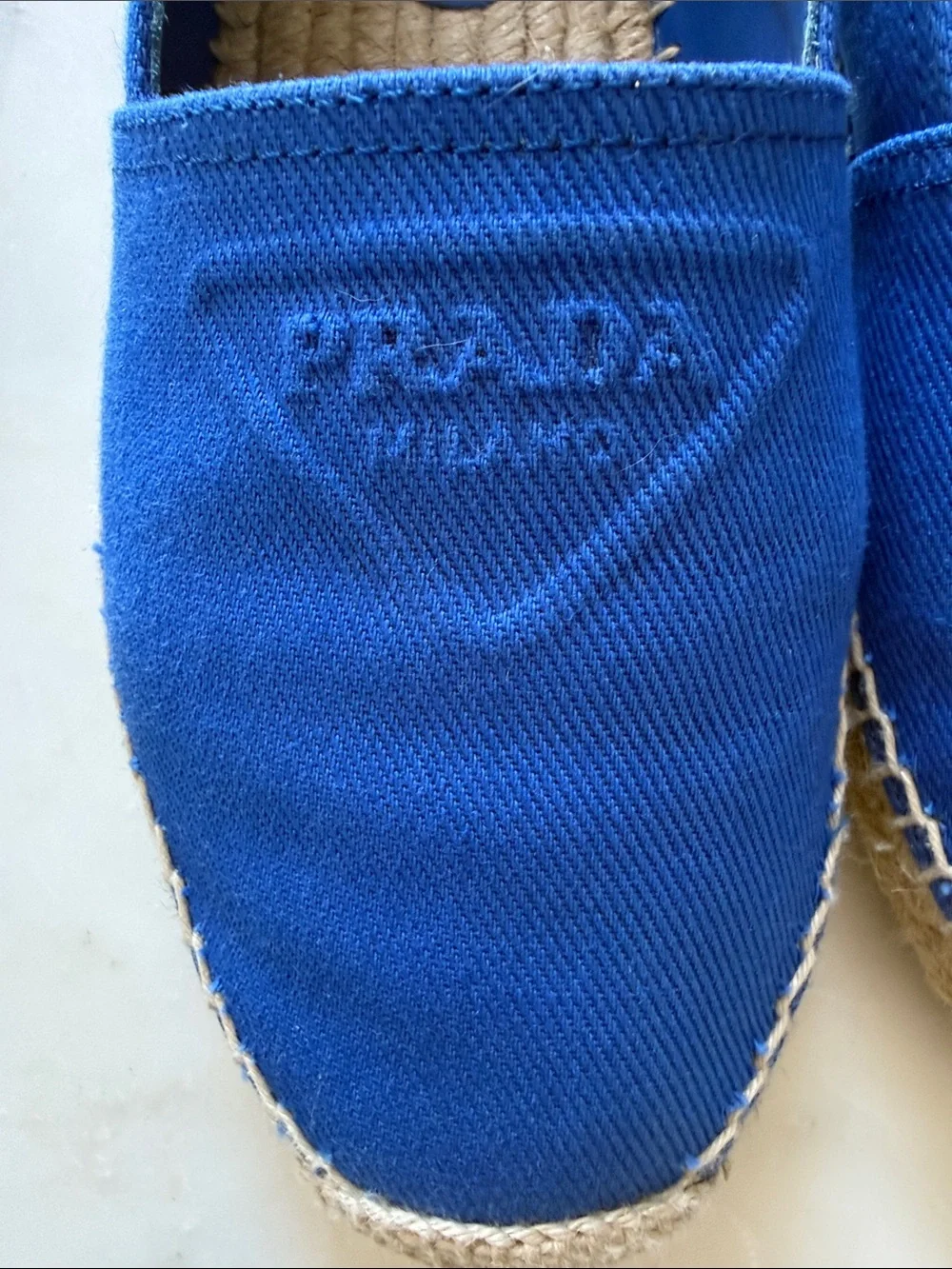 Prada Royal Blue Canvas Espadrilles